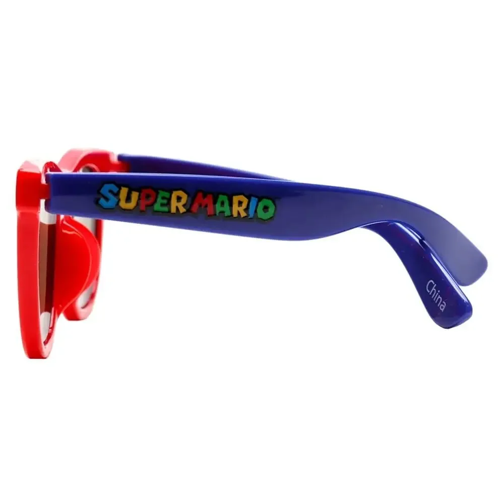 Nintendo Super Mario Brothers Classic Wayfare Style Kids Sunglasses Red and Blue
